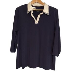 d & Co QVC blue blouse‎ size XL
